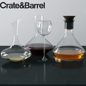 Crate and Barrel Glass Carafes