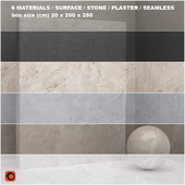 6 materials (seamless) - stone, plaster - set 24