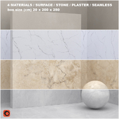 4 materials (seamless) - stone, plaster - set 25