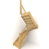 Деревянная забежная лестница