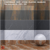 5 материалов (бесшовный) - камень, штукатурка - set 26