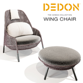 Dedon AHNDA Wing Chair and Footstool