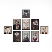 Набор постеров с собаками для декора помещений.