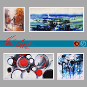 A selection of paintings by artist Helen Cottle №1. Collection Abstract.
