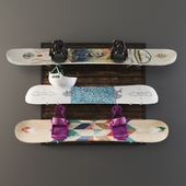 Snowboard storage set