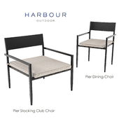 Harbor Outdoor Pier Stacking Club Chair & Pier Dining Chair