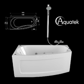 Акриловая ванна AQUATEK Pandora 1600x750