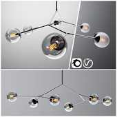 Contemporary branching bubble 6 chandelier - Dendroid 4 _ cor _ v-ray