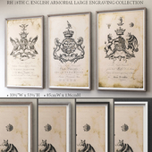 18TH C. ENGLISH ARMORIAL LARGE ENGRAVING COLLECTION
