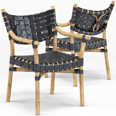 Canyon Leather And Rattan Chair