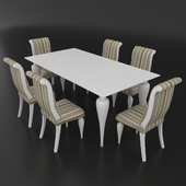 Столовый набор классического итальянского дизайна, состоящий из стола и стульев Betamobili ottocento italiano