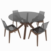 Cтоловый набор классического итальянского дизайна, состоящий из стола и стульев Calligaris Mikado