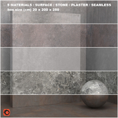 5 materials (seamless) - coating, plaster - set 29