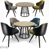 Minotti Leslie Dining Steel Swivel With Round Table