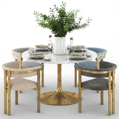 Elliott Dining Chairs with Iris Dining Table