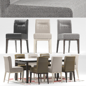 Calligaris Esteso Wood table and Calligaris Tosca chairs