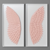 HAND-FOLDED PAPER ANGEL WING ART - PINK