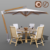 Комплект садовой мебели Brafab с зонтом Garden Way