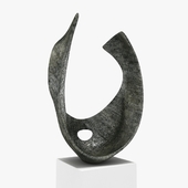 barbara hepworth - curved form bronze sculpture