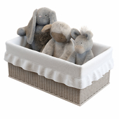 Soft toys in the basket