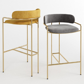 WEST ELM Lenox Velvet Bar + Counter Stools