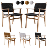 Flat and Stripped Dining Chairs with Arms