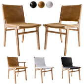 Flat and Sling Leather Dining Chairs