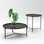 Croft House Bronson Coffee and Side Table with monstera plant