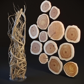 Decor made of wood and twigs
