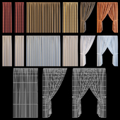 Set of curtains for windows of the exterior
