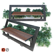bench with juniper