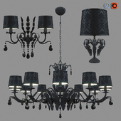 Chandelier, lamp and sconce Masiero Acantia 12 BK-M