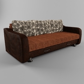 sofa with leather hand-rails