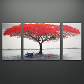 2 modular paintings "Trees"