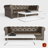 MODENA CHESTERFIELD LEATHER SOFA
