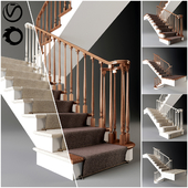 Classical staircase with carpet _ 2011 _ corona _ v-ray