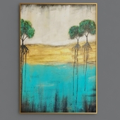Custom Abstract Painting of Trees on the Horizon