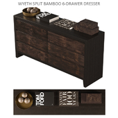 Wyeth split bamboo 6 drawer dresser