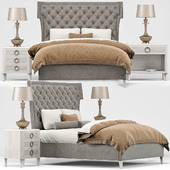 Hayley Hollywood Bed, Nightstand, Lamp