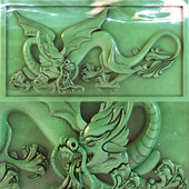Dragon, picture, decor on the wall, panel, stucco