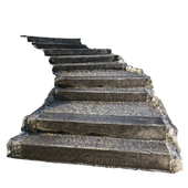 Stairs made of stone and wood for the landscape