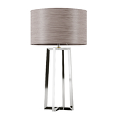 The most complete Keokee Table lamp in stainless steel with a Taupe Linen shadow