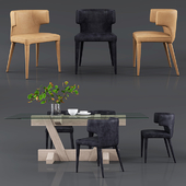 Melrose Dining Chair + Zepher Dining Table