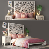 Bed with bedside tables from Anthropologie