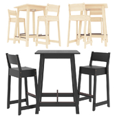 IKEA Norraker Bar table and 2 bar stools