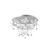 39245 LED chandelier PIANOPOLI with dim., 15x1,8W (LED), Ø500, H365, stainless steel. steel, chrome / crystal, n