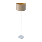 95171 Floor lamp MASERLO, 1х60W (E27), Ø380, H1510, nickel matt / textile, gray-brown, gold