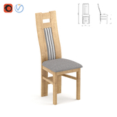 Wooden upholstered chair Mos