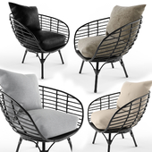 Black All Weather Wicker Chair Model Tube