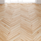 Classic pine parquet in a double herringbone layout (English layout)